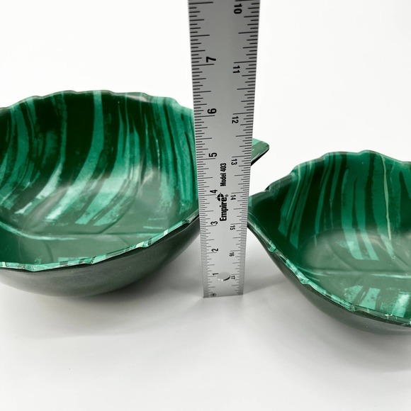 Opalhouse Set of 2 Bamboo Melamine Leaf Mini Snack Bowls Serving Green - Picture 9 of 11